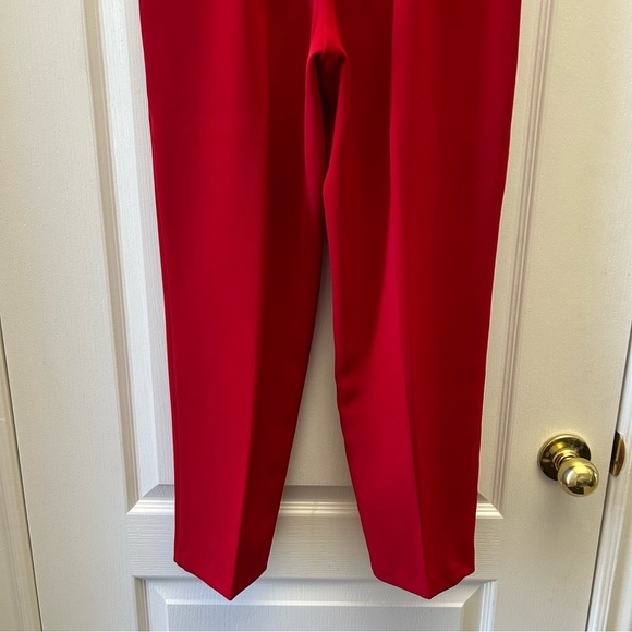 Topshop High Waisted Ayla Red Trouser Pants Ankle Cropped Size 4 - Picture 8 of 14